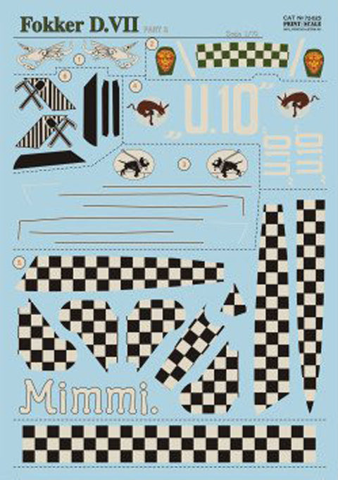 プリントスケール 72-025 1/72 フォッカー DVII Part 2 コンプリートセット