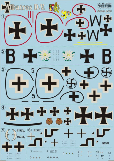 プリントスケール 72-034 1/72 アルバトロス D.V.