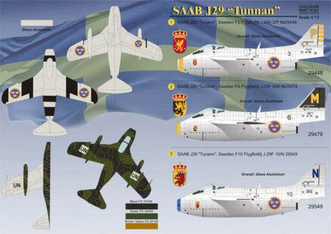 プリントスケール 72-038 1/72 サーブ J29 テュナン