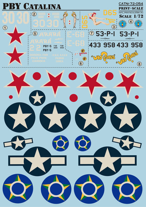 プリントスケール 72-054 1/72 PBY カタリナ コンプリートセット