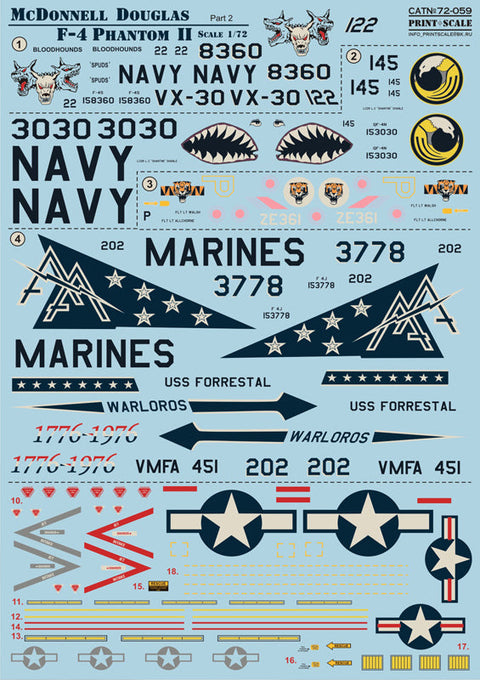 プリントスケール 72-059 1/72 アメリカ海軍 F-4 ファントムII ミグキラー Part 2