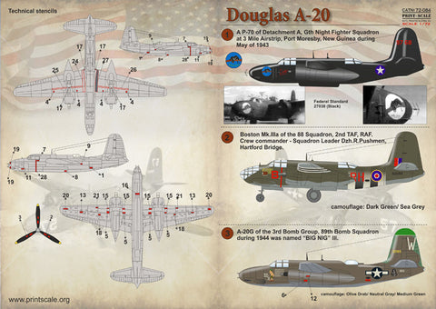 プリントスケール 72-084 1/72 ダグラス A-20 ハボック