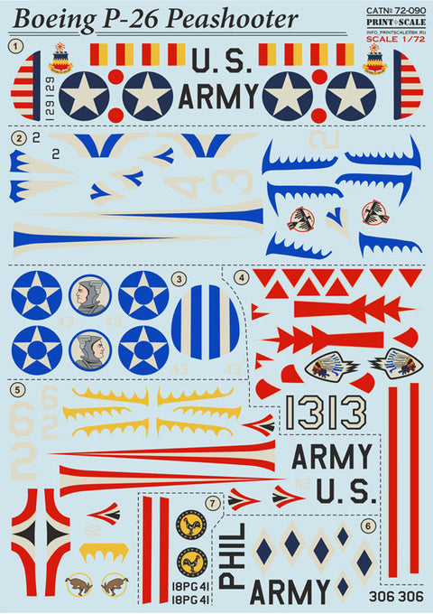 プリントスケール 72-090 1/72 ボーイング P-26 ピーシューター