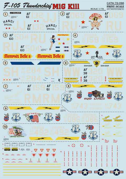プリントスケール 72-096 1/72 F-105 サンダーチーフ