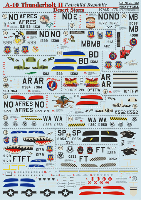 プリントスケール 72-102 1/72 A-10 サンダーボルト II