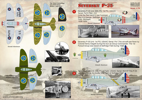 プリントスケール 72-148 1/72 セバスキー P-35