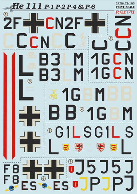 プリントスケール 72-163 1/72 ハインケル He111