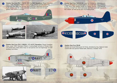 プリントスケール 72-165 1/72 ホーカーシーフューリー Part 1 コンプリートセット
