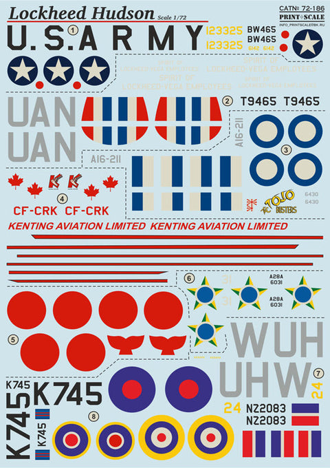 プリントスケール 72-186 1/72 ロッキード ハドソン
