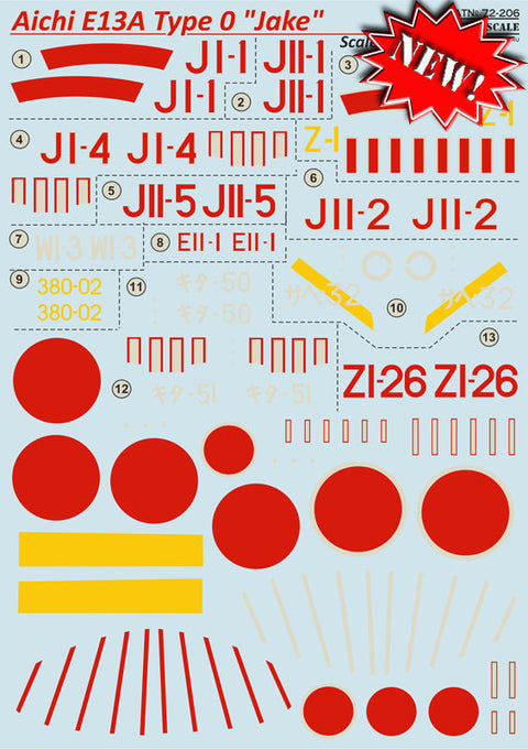 プリントスケール 72-206 1/72 愛知 E13A 零式水上偵察機