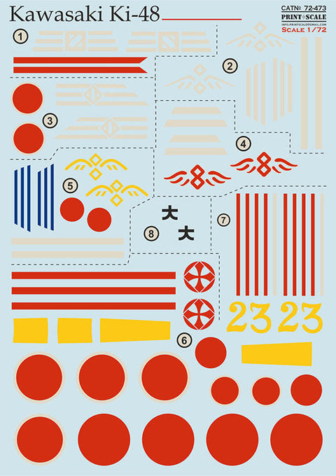 プリントスケール 72-473 1/72 川崎 キ48