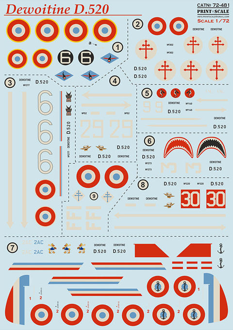 プリントスケール 72-481 1/72 デヴォアティーヌ D.520 パート2