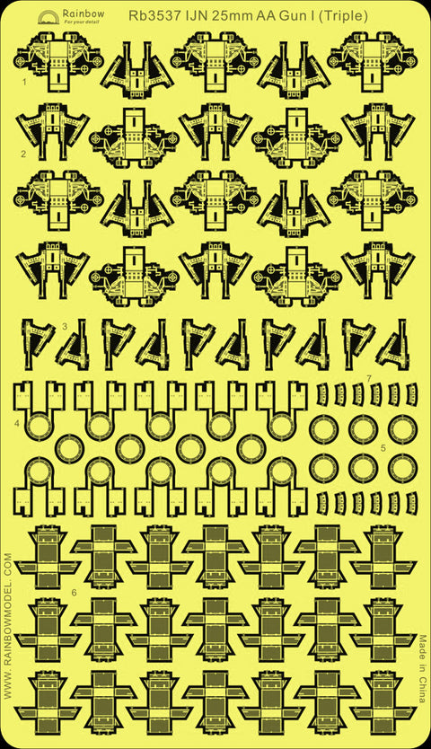 レインボーモデル Rb3537 1/350 日本海軍 25mm機銃I(三連装)