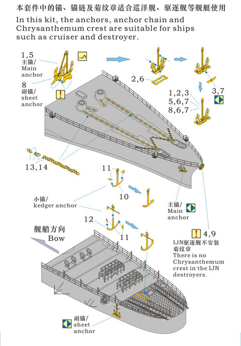 レインボーモデル Rb3542 1/350 日本海軍 アンカー&チェーン2