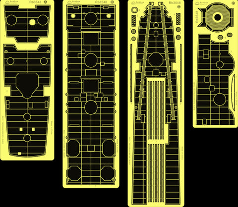 レインボーモデル Rb3548 1/350 日本海軍 軽巡洋艦 多摩 1944 エッチング甲板 (Pressing fixture of linoleum) upgraded set [4PE] アオシマ用