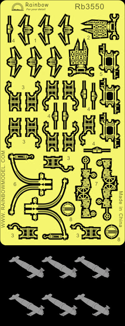 レインボーモデル Rb3550 1/350 日本海軍 パラベーンセットII(中型) (6 set) [1PE, 6Resin parts]
