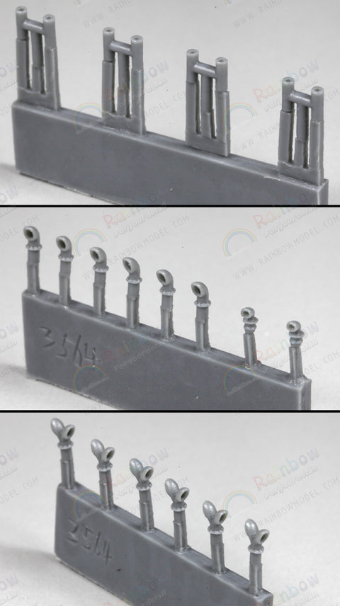 レインボーモデル Rb3564 1/350 日本海軍艦艇用 蒸気捨管II (Small size|5types,3DP+PE)