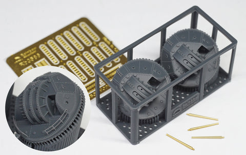 レインボーモデル Rb3586 1/350 日本海軍八九式 12.7cm高角砲 A1型改2 (2 set) [2 Resin parts, 4 Metal barrels, 1 PE]