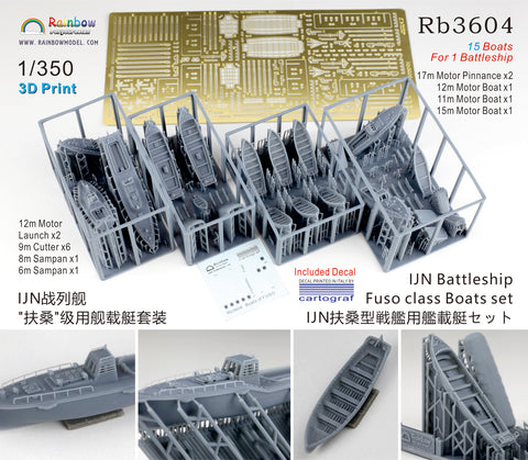 レインボーモデル Rb3604 1/350 日本海軍 扶桑型戦艦用 艦載艇セット [3DP+PE+Decal]