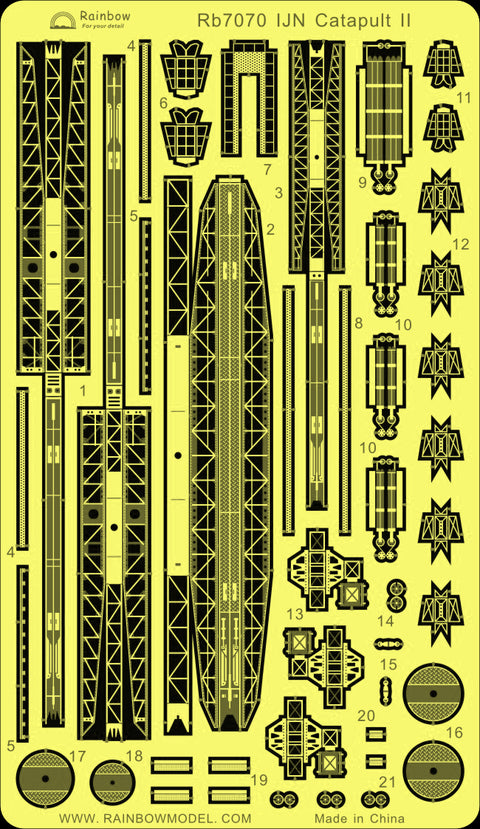 レインボーモデル Rb7070 1/700 日本海軍 カタパルトII [No. 2 Model 1/Type 1 No.2 Model 11(Ise)/Type 2 No. 1 Model 10(Oyodo)]