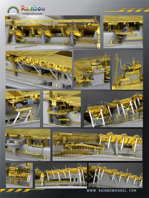 レインボーモデル Rb7099 1/700 日本海軍 航空母艦 赤城 アップグレードセット [17PE, 3DP*30, 12Metal barrels] フジミ用
