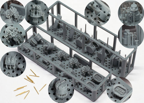 レインボーモデル Rb7099 1/700 日本海軍 航空母艦 赤城 アップグレードセット [17PE, 3DP*30, 12Metal barrels] フジミ用