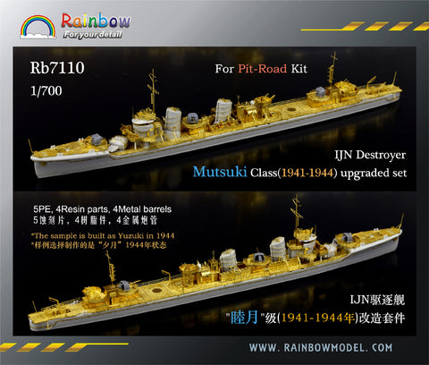 レインボーモデル Rb7110 1/700 日本海軍 睦月型駆逐艦(1941-44)アップデートセット ピットロード用