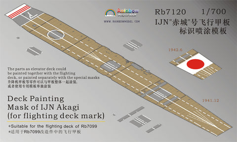 レインボーモデル Rb7120 1/700 日本海軍 航空母艦 赤城用 飛行甲板マスキング