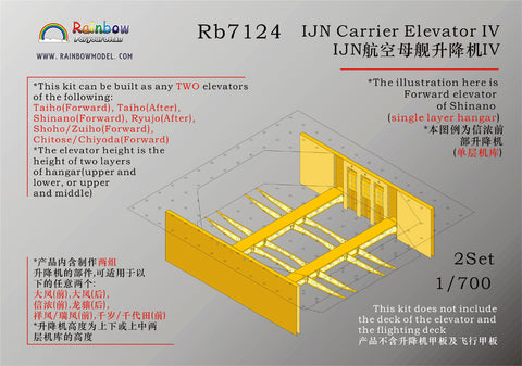 レインボーモデル Rb7124 1/700 日本海軍 航空母艦用 エレベーターIV