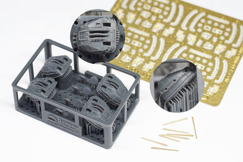 レインボーモデル Rb7163 1/700 日本海軍 秋月型駆逐艦用 主砲セット [4 sets|3DP+PE+Metal barrels*8]