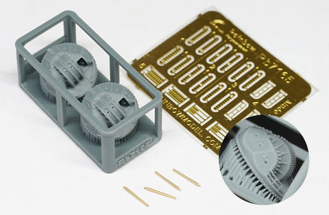 レインボーモデル Rb7165 1/700 日本海軍八九式 12.7cm高角砲 A1型改2 (2 set) [3DP*2,Metal barrels*4,PE*1]