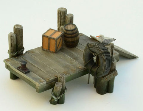 リアリティインスケール 35196 1/35 古い桟橋 - 11レジンパーツ ロープ、アイボルト付き