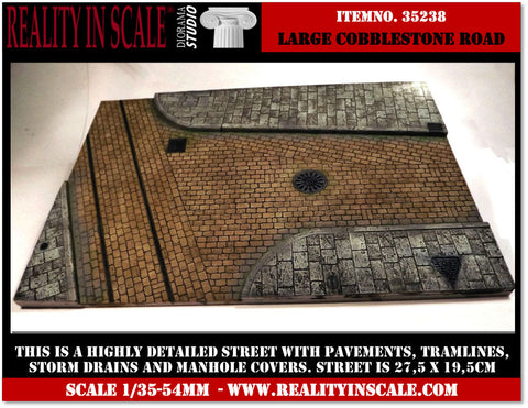 リアリティインスケール 35238 1/35 歩道のある石畳の道