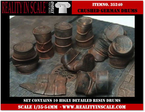 リアリティインスケール 35240 1/35 潰れたドイツのドラム缶 10個