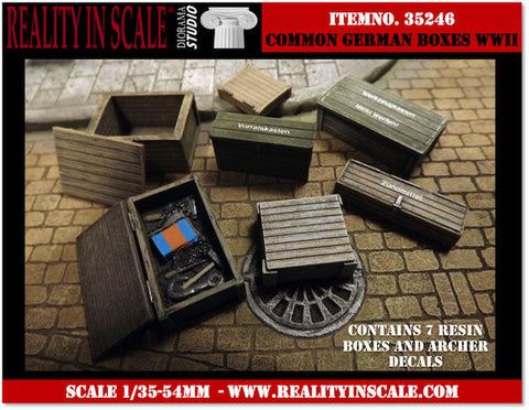 リアリティインスケール 35246 1/35 一般的なドイツの木箱 10個 デカール付き