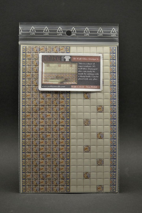 リアリティインスケール 35264 1/35 3D 壁タイル - デザイン G