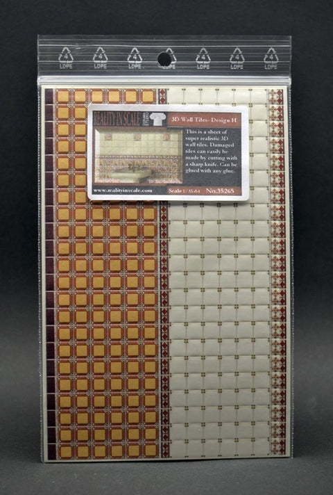 リアリティインスケール 35265 1/35 3D 壁タイル - デザイン H