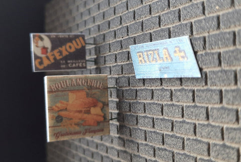 リアリティインスケール 35274 1/35 本物の木に貼られたショップ/ビジネス サイン - フランス セット 1 - シート