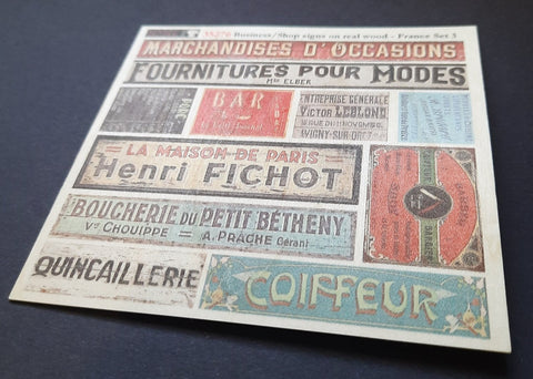 リアリティインスケール 35276 1/35 本物の木を使用したショップ/ビジネス サイン - フランス セット 3 - シート