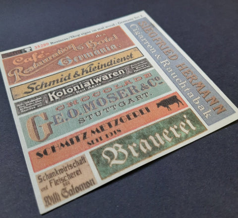 リアリティインスケール 35289 1/35 本物の木材のショップ/ビジネス サイン - ドイツ セット 2 - シート