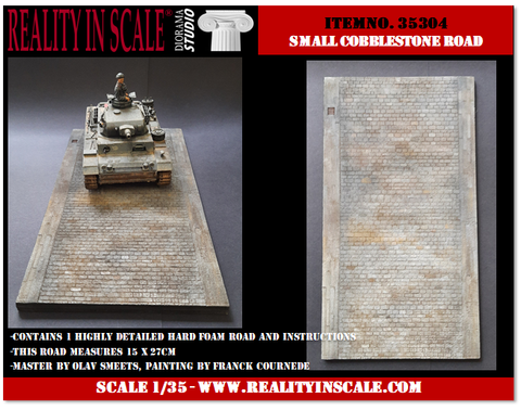リアリティインスケール 35304 1/35 小さな石畳の道路 - 15 x 27cm