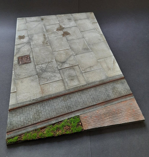 リアリティインスケール 35309 1/35 芝生と別個のマンホールカバーのある工業用ヤード - 21.5 x