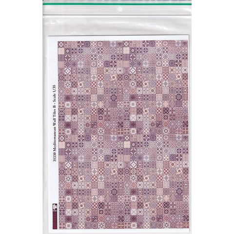 リアリティインスケール 35330 1/35 地中海の壁タイル B - A5 シート 15 x 20cm