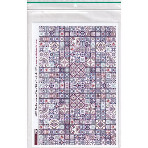 リアリティインスケール 35337 1/35 地中海フロアタイル D - A5 シート 15 x 20cm