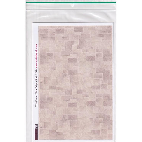 リアリティインスケール 35339 1/35 石の床 ベージュ - A5 シート 15 x 20cm