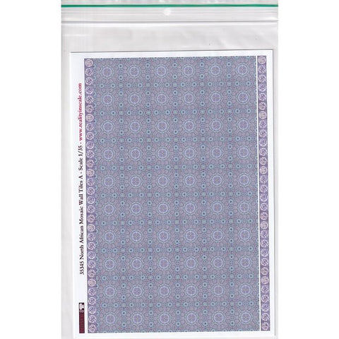 リアリティインスケール 35345 1/35 アラブ/北アフリカのモザイク壁タイル - A - A5 シート 15 x 20cm