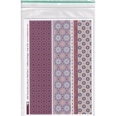 リアリティインスケール 35347 1/35 アラブ/北アフリカ モザイク ウォール タイル - C - A5 シート 15 x 20cm