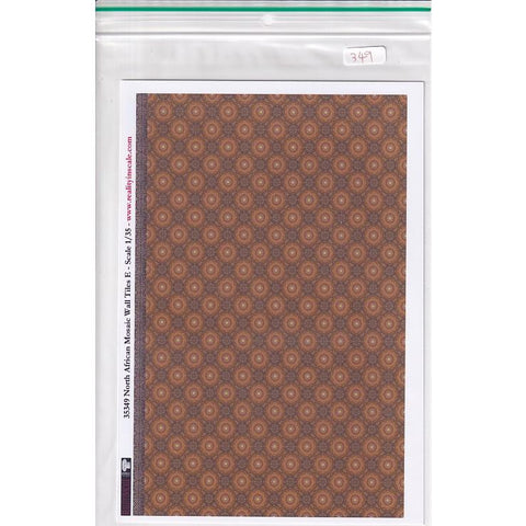 リアリティインスケール 35349 1/35 アラブ/北アフリカ モザイク ウォール タイル - E - A5 シート 15 x 20cm