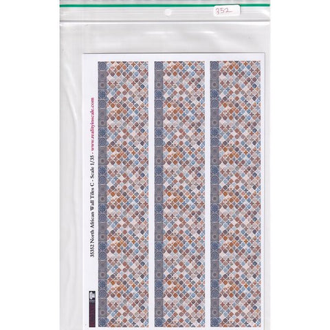 リアリティインスケール 35352 1/35 アラブ/北アフリカ ウォール タイル - C - A5 シート 15 x 20cm