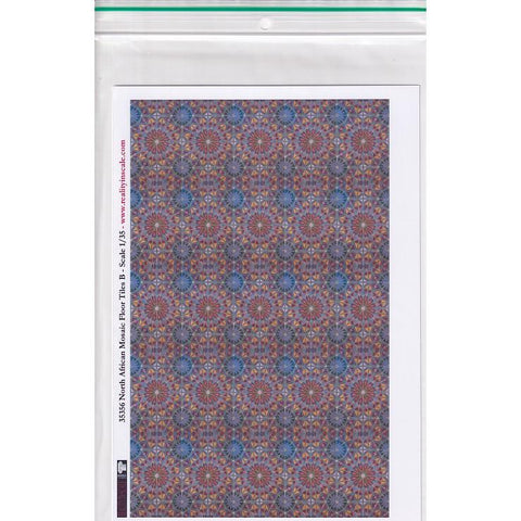 リアリティインスケール 35356 1/35 アラブ/北アフリカ モザイク フロア タイル - B - A5 シート 15 x 20cm